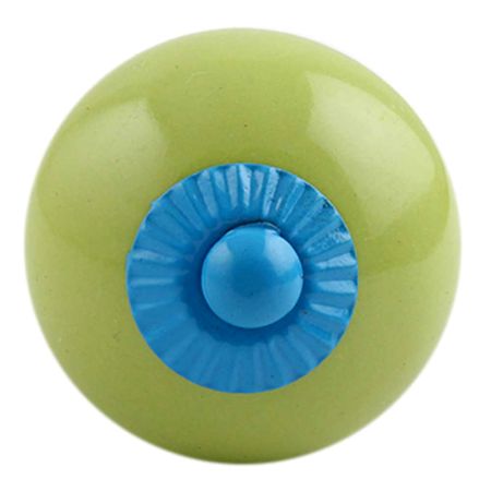 Lime Round Turquoise Fitting Ceramic Knob